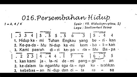 PERSEMBAHAN HIDUP - Cipt. Soeliandari Retno - Lagu Rohani Katolik Accordi - Chordify