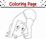 Baby Boy Playing upside down coloring Page 34897570 Vector Art At Vecteezy sketch template