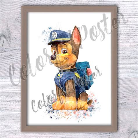 Chase Paw Patrol poster Paw Patrol print paw patrol wall art | Etsy