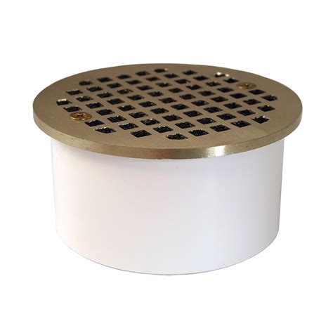 4" Inside Pipe Fit Drain with 4-1/2" Nickel Bronze Round Cover PVC ...