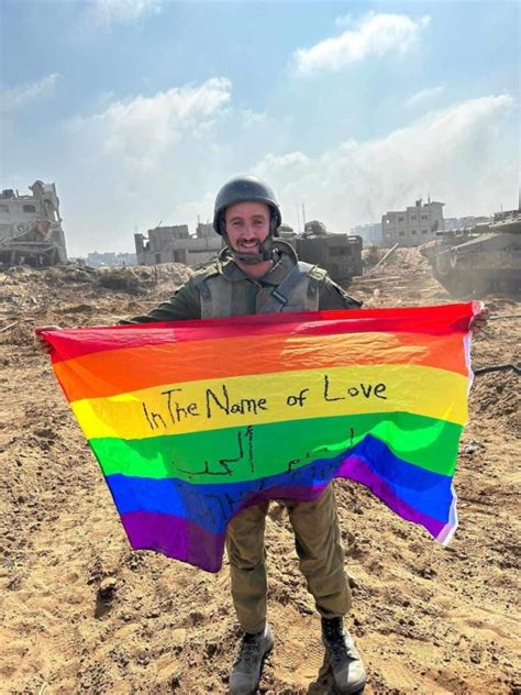 G@Y Israeli Soldier Proudly Displays LGBTQ Flag On Gaza Soil In War ...