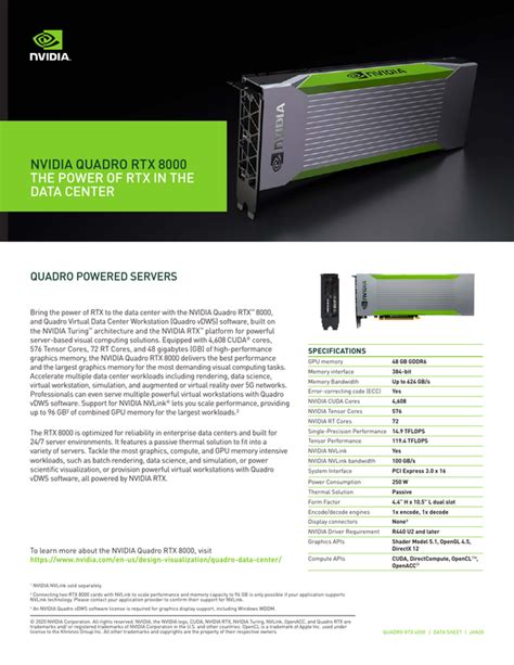 NVIDIA Quadro RTX 8000: The Power of RTX in the Data Center