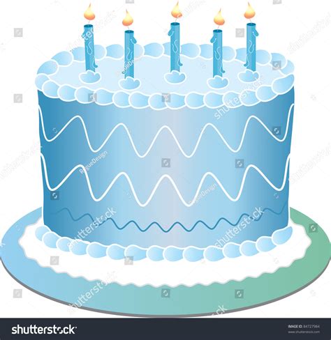 Blue Birthday Cake Clip Art Illustration Blue Birthday Cake Stock ...