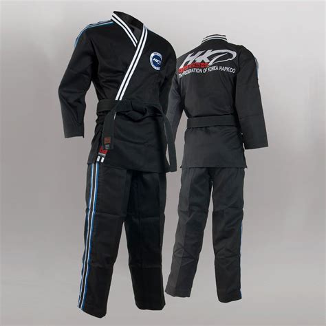 Korea Hapkido Federation Uniform Black Doboks Suits HKD Patches Embroidery Mooto | Hapkido ...