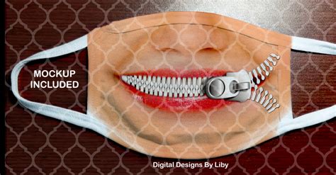 ZIPPER MOUTH (3 Designs & 3 Mockups) – Digital Designs by Liby