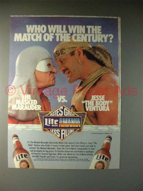 1983 Miller Lite Beer Ad - Marauder, Jesse Ventura