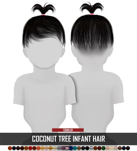 COCONUT TREE INFANT HAIR Conversion - Mesh Edit -... | Sims baby, Sims 4, Toddler hair sims 4