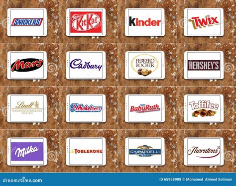 Top Famous Chocolate Brands and Logos Editorial Stock Photo - Image of antioxidant, calories ...