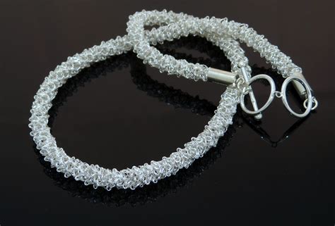 Fine silver woven necklace | Contemporary Necklaces / Pendants by ...