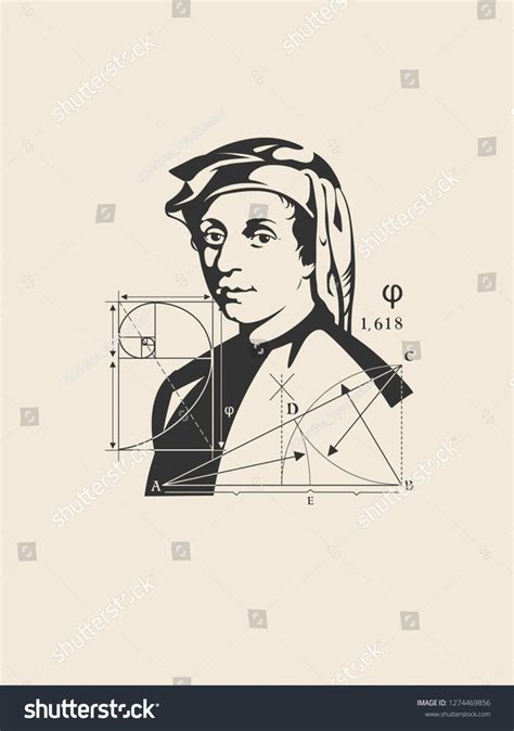 Portrait Of Leonardo Fibonacci. Great Italian scientist. Mathematical ...