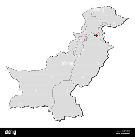 Political map of Pakistan with the several provinces where Islamabad is ...