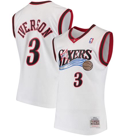 Mitchell & Ness Allen Iverson Philadelphia 76ers White 2000-01 Hardwood ...