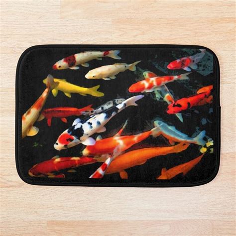 Koi fish, Koi fish pond, Traditionnal japanese koi fish Bath Mat by shodark | Koi fish, Japanese ...