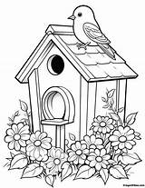 Birdhouse coloring Pages 8  Bird Abstract sketch template