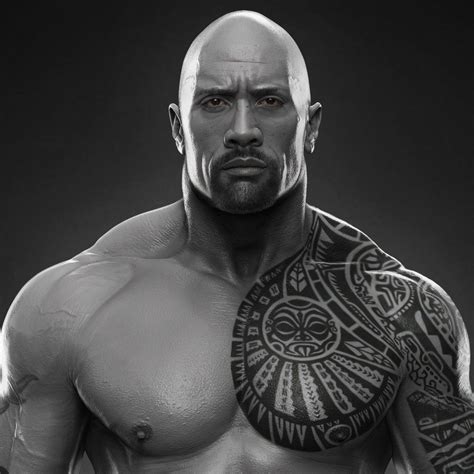 Dwayne The Rock Johnson done for WWE, Hossein Diba on ArtStation at ...