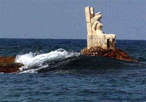 Statue of Queen Zenobia in the middle of the sea in Latakia beaches .. | Syria, Zenobia, Statue