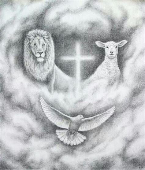 Trinity | Lion of judah jesus, Jesus drawings, Christian drawings