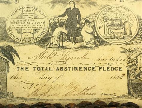 Lot - Antique 1845 Total Abstinence Society Total Abstinence Pledge Card by Matthew Theobald ...