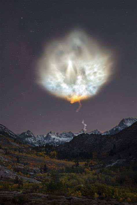 SpaceX rocket exhaust plume, Sierra Nevada, California, USA by Brandon ...