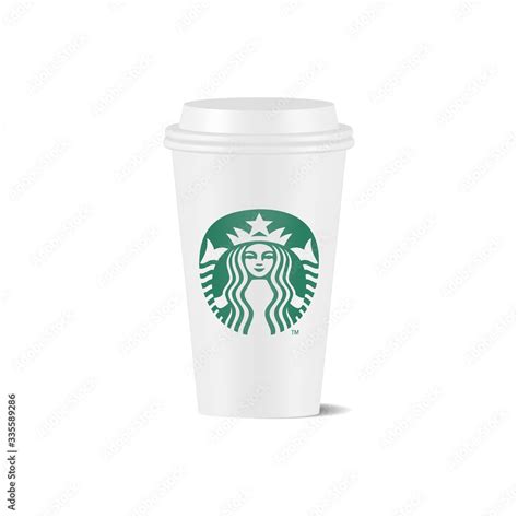 Vector illustration of Starbucks white coffee cup isolated on white ...