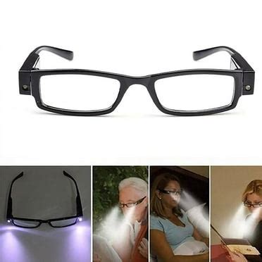 hengsof Reading Glasses with Light Bright LED Readers with Lights ...