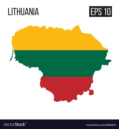 Lithuania map border with flag eps10 Royalty Free Vector