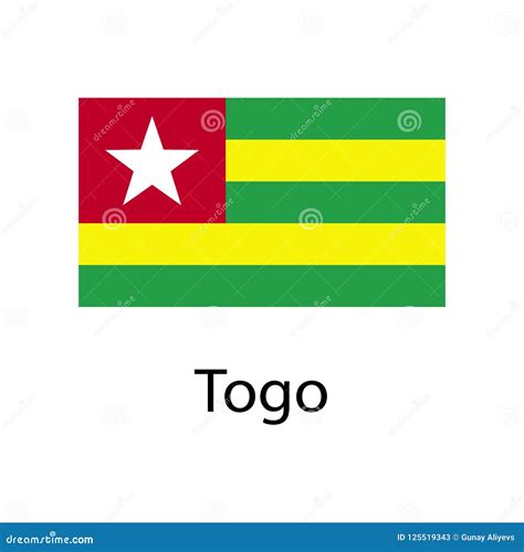 Flag of Togo with Name Icon. Official Colors and Proportion Correctly. National Togo Flag . Togo ...