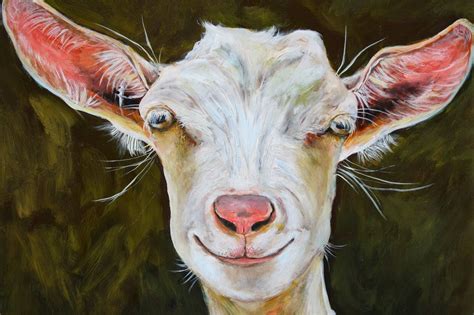 SHELLY BROUGHTON ART: Smiling Goat | Goat paintings, Goat art, Animal ...