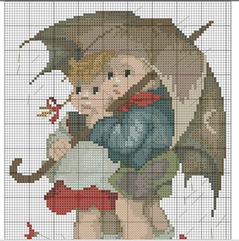 "Stormy Weather" / "In The Rain" - Hummel cross stitch pattern - 2A ...