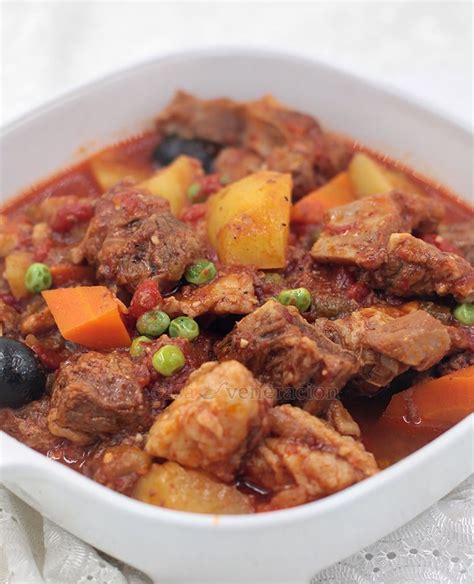 Obviously a legacy from Spain, Filipino beef kaldereta is a tomato-based stew with potatoes, car ...