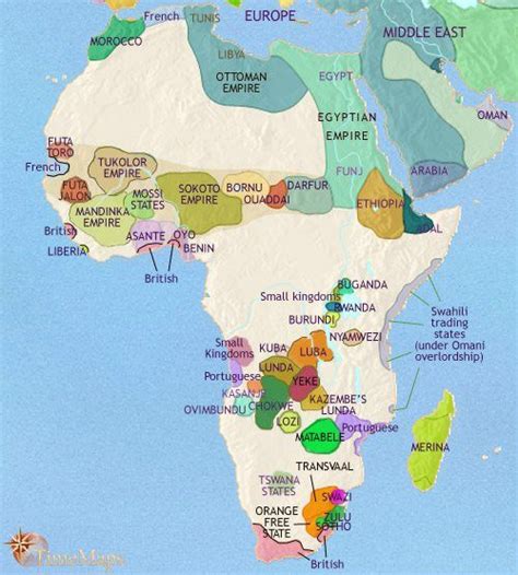 Map of Africa at 1871CE | Africa map, African empires, Map