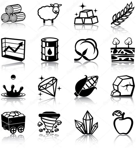 Natural resources icons — Stock Vector © plutofrosti #41386805