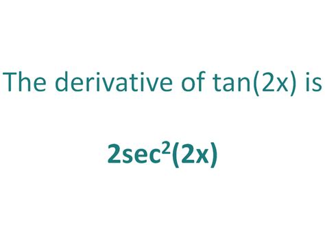 The Derivative of tan(2x) - DerivativeIt