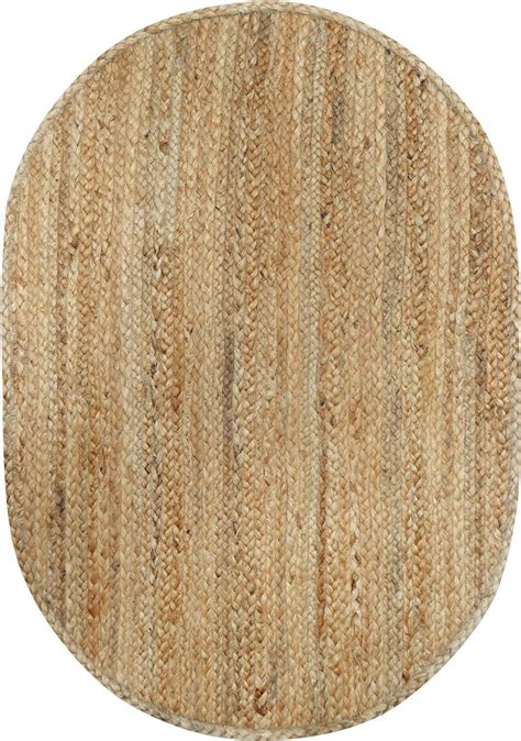 Amazon.com: Homespice Lara Braided Oval Rugs 4x6' by Natural Jute ...