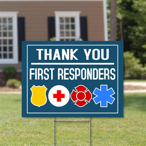 Thank You First Responders Yard Sign EMT Police Firefighter | Etsy | Appreciation signs, Yard ...