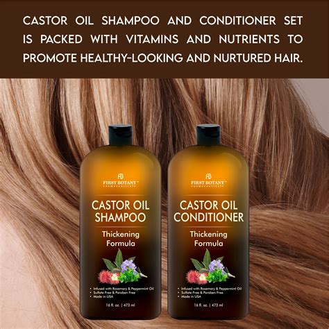 Castor Oil Shampoo and Conditioner - An Anti Hair Loss Set Thickening – First Botany