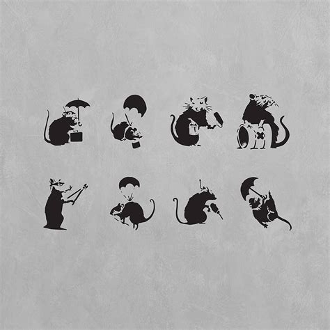 banksy rats wall art decal pack by vinyl revolution | notonthehighstreet.com