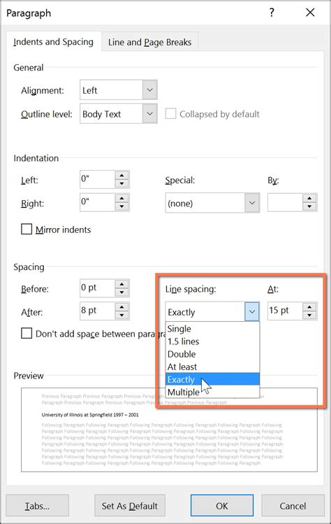 Word 2016: Line and Paragraph Spacing