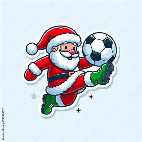 santa claus cartoon illustration of santa claus logo, santa claus playing with football logo ...