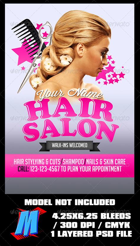 Hair Salon Flyer Template by MegaKidGFX | GraphicRiver