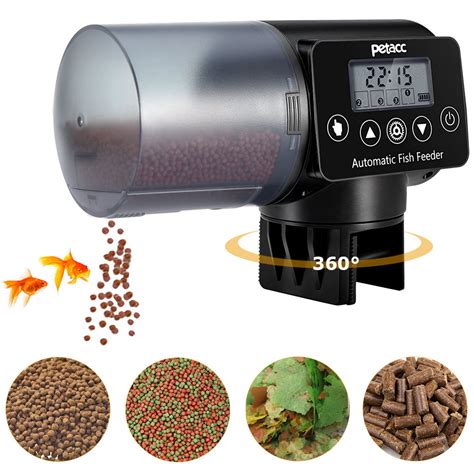 Petacc Automatic Fish Feeder Programmable Fish Food Dispenser Multi ...