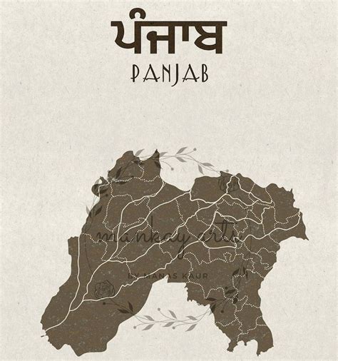 Buy Map of Undivided Panjab Old Panjab Map Punjabi Wall Art Instant Download Online in India ...