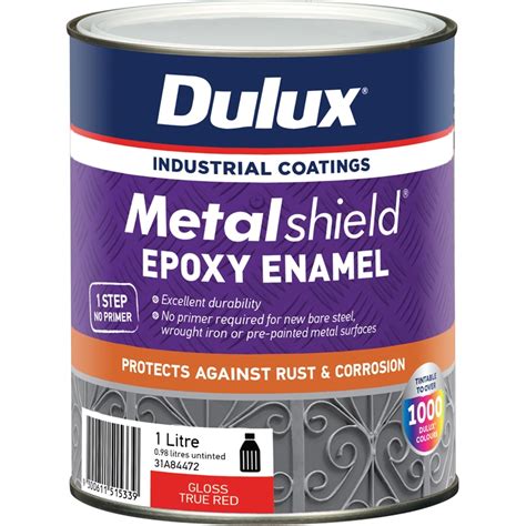 Dulux Metalshield 1L Gloss True Red Topcoat Epoxy Enamel Paint