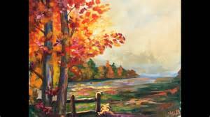 Beginner Learn to paint a Landscape Full acrylic for Fall /Autumn lovers - YouTube