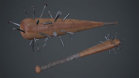 3D model Baseball Bat Weapon With Metal Nails PBR Game Ready VR / AR / low-poly | CGTrader