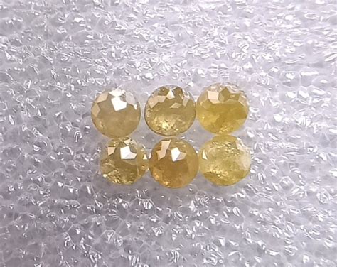 1.54 CT Natural Loose Diamond Yellow Color Round Rose Cut 3.6 | Etsy