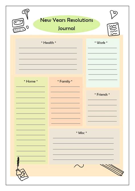 New Year Resolutions Journal Template | New year resolution essay, New years resolutions ...