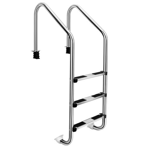 Gymax 3 Step Stainless Steel Swimming Pool Ladder for In Ground Pool w/ Anti-Slip Step - Walmart ...