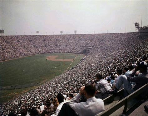 The Los Angeles Coliseum during a Dodgers-Giants game in 1958. Sitting this far from the action ...