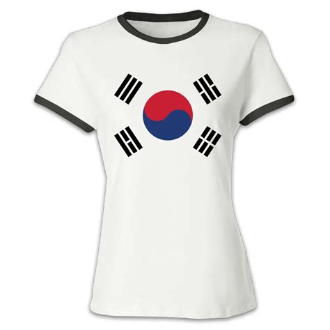 Women's South Korea Flag Short Sleeve Baseball T Shirt Design cool T ...